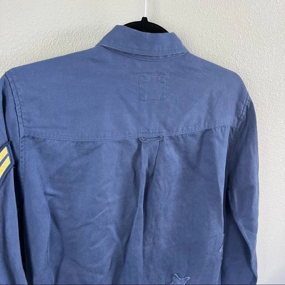 NWOT Rails Kato Military Shirt Jacket Tokyo Blue Patch Casual Women’s Medium - Picture 12 of 14